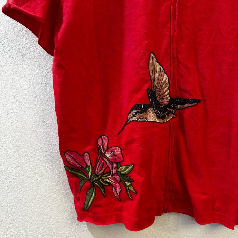 Free People x Denim and Bone Red Hummingbird Tee Size XS - Picture 10 of 12